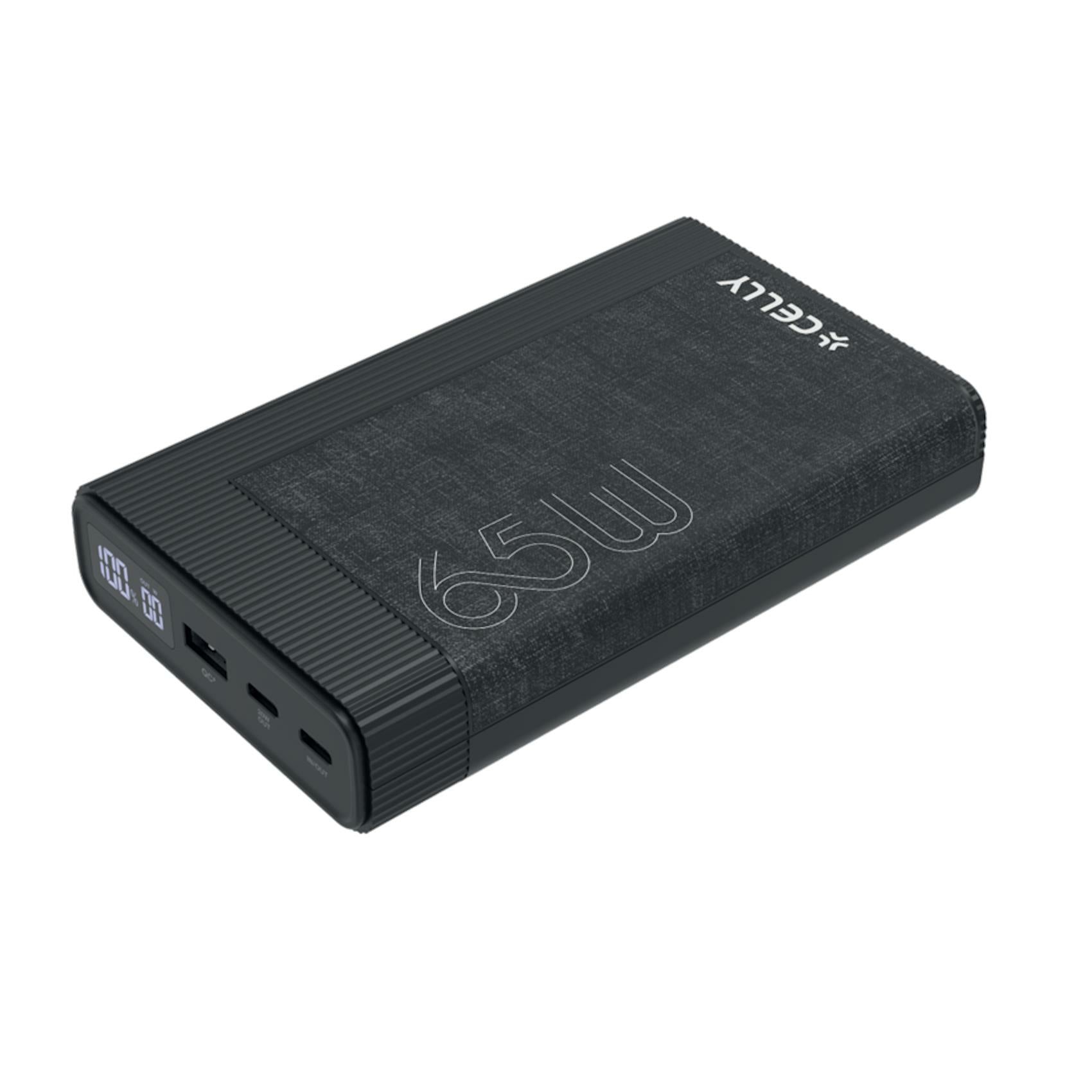 Powerbank Celly PD65W 20000 mAh 65w EVO Preto