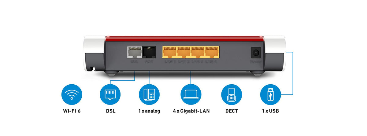 Router Fritz! 7530 AX / 20002930 cinzento, vermelho, branco - imagem 8