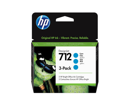 HP Ink 712 / 3ED77A Cyan 3-Pack - imagem 2