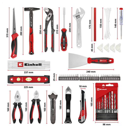 Einhell 370517 Kit de ferramentas para reforma, 78 peças