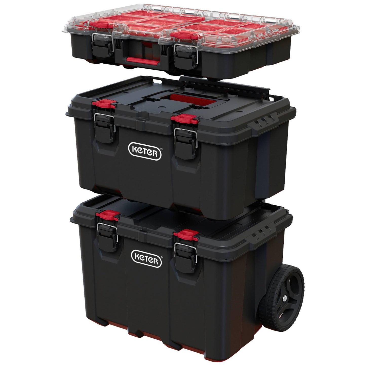 Caixa de ferramentas KETER 250927 Stack n Roll (vazia) Preta