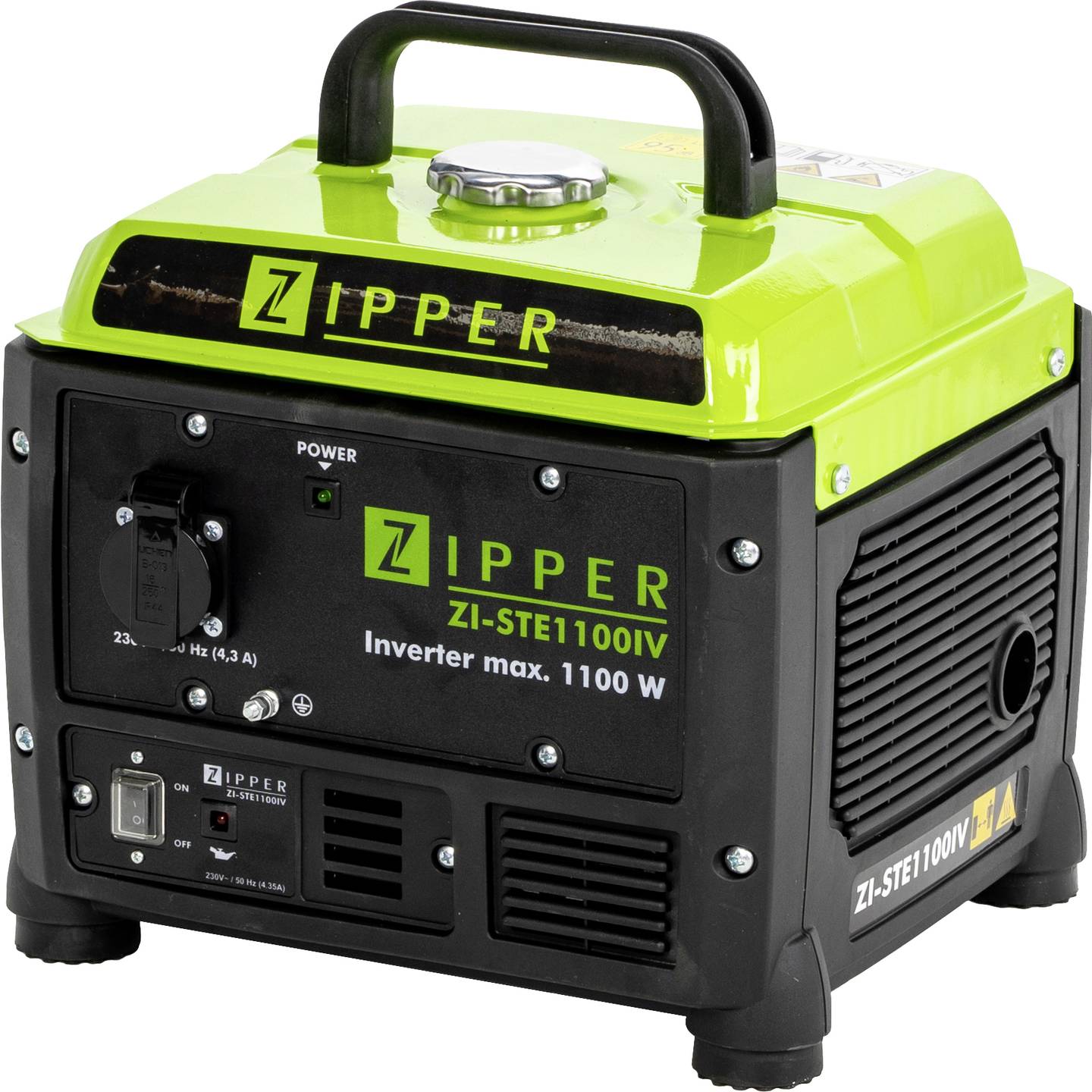 Gerador inversor Zipper ZI-STE1100IV de quatro tempos, 230 V, 12,8 kg, 1100 W