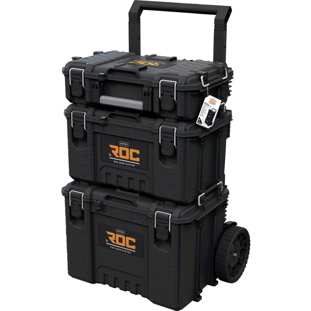 Conjunto de caixa de ferramentas KETER 256982 ROC PRO em plástico preto