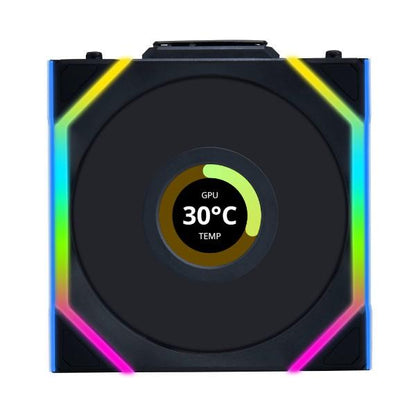 Ventoinha Lian Li Fan UNI FAN SL Sem fios Reverse Blade LCD 120mm ARGB PWM / 12RSLLCD1W1B preto - imagem 2