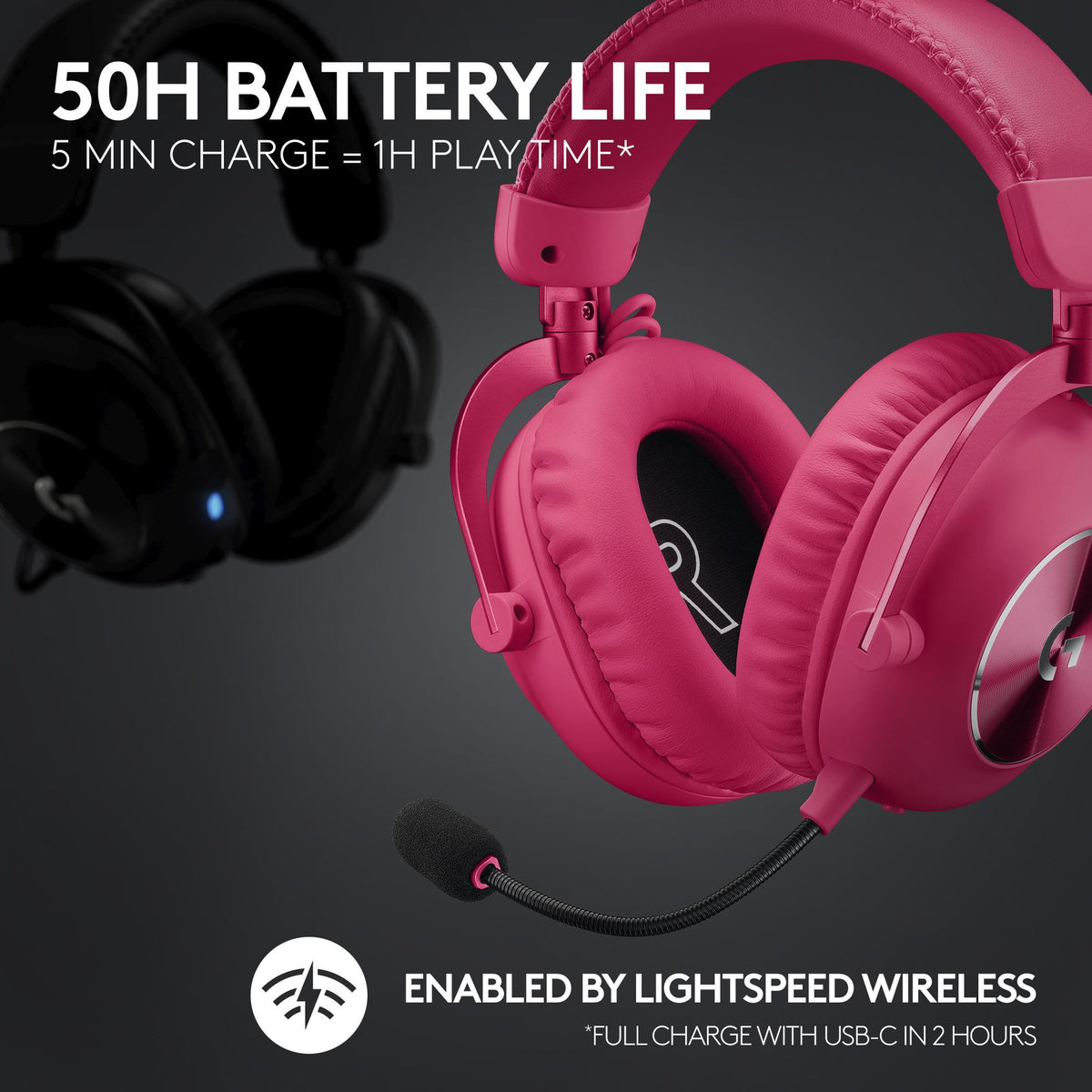 Auscultadores Logitech Pro X 2 Lightspeed / 981-001275 Magenta - imagem 10