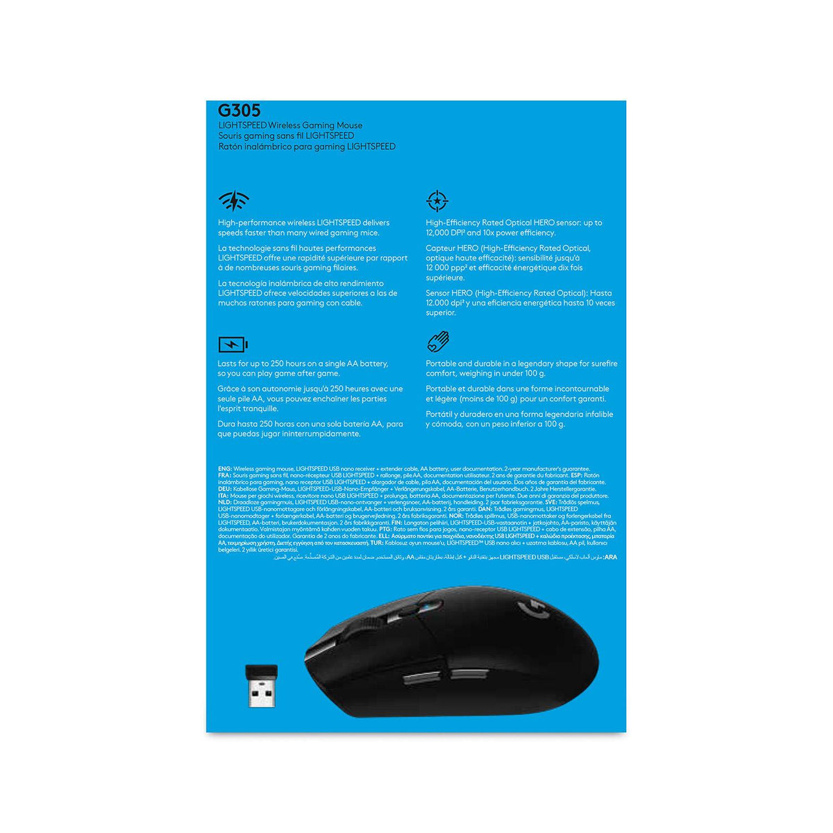 Rato Logitech G305 Lightspeed / 910-005283 preto - imagem 10