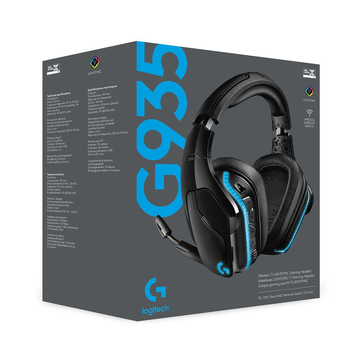 Auscultadores Logitech G935 / 981-000744 preto - imagem 9