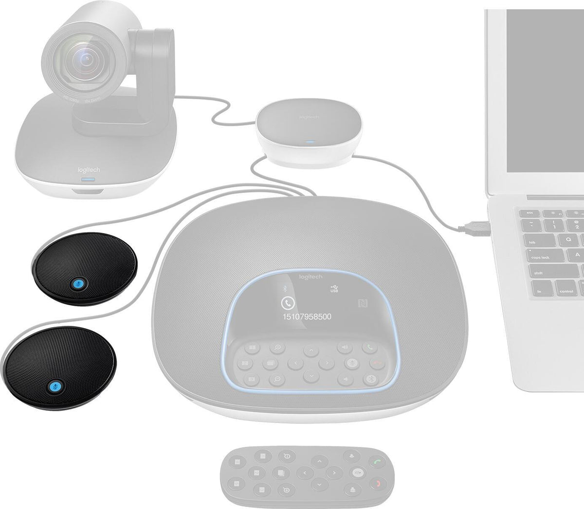 Microfone Logitech Group Expansion / 989-000171 preto Doppelpack - imagem 3