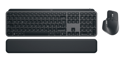 Conjunto Logitech MX Keys Combo for Business Gen 2 — teclado QWERTZ alemão, rato e apoio de pulso