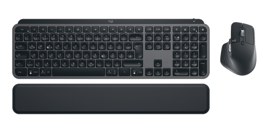 Conjunto Logitech MX Keys Combo for Business Gen 2 — teclado QWERTZ alemão, rato e apoio de pulso