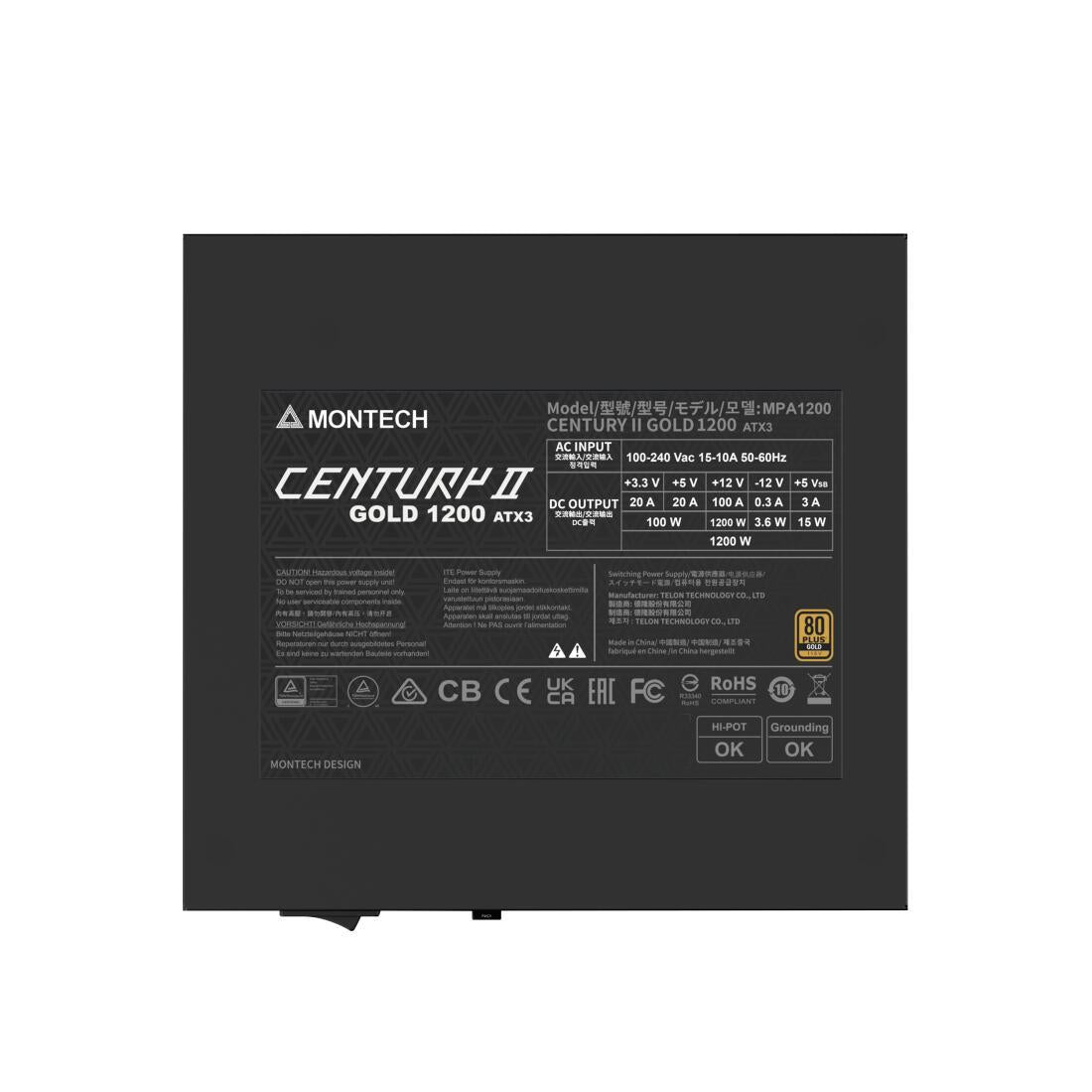Fonte de Alimentação Montech CENTURY II 1200W / CENTURY II 1200W prateado, preto - imagem 5