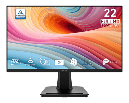 Monitor MSI PRO MP225 E12VL de 21,45 polegadas, Full HD a 120 Hz