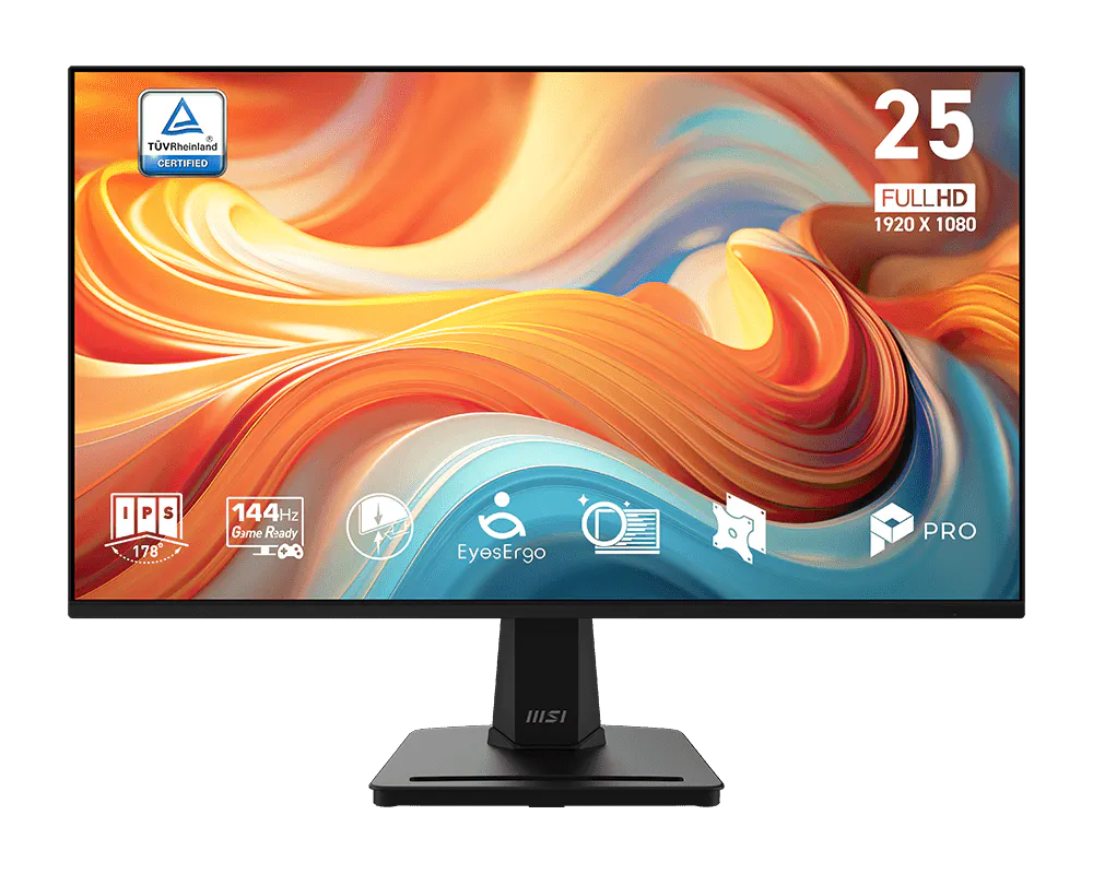 Monitor MSI PRO MP251 E14L de 24,5 polegadas, Full HD a 144 Hz