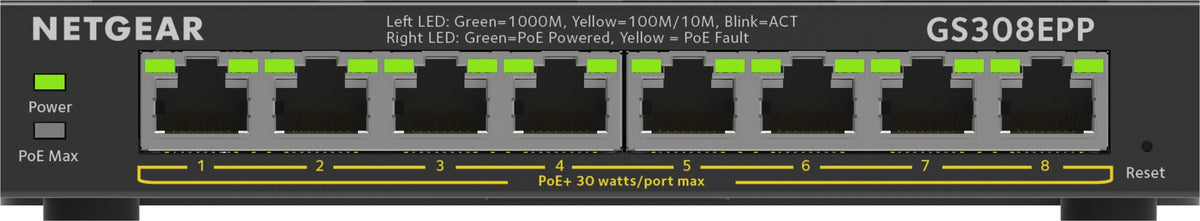 Switch de Rede Netgear Essentials GS308EPP / GS308EPP-100PES preto - imagem 11