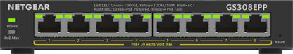 Switch de Rede Netgear Essentials GS308EPP / GS308EPP-100PES preto - imagem 11