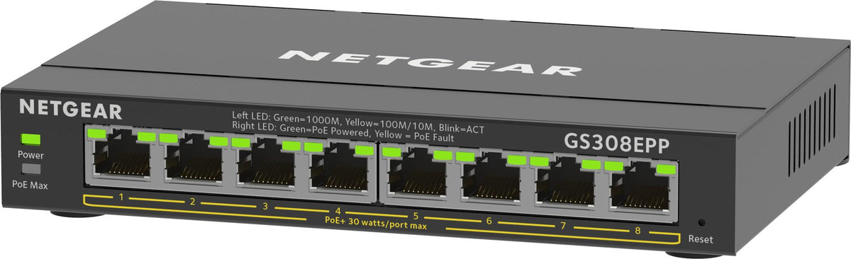 Switch de Rede Netgear Essentials GS308EPP / GS308EPP-100PES preto - imagem 12