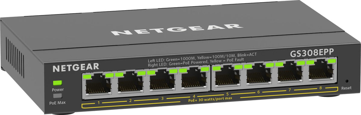 Switch de Rede Netgear Essentials GS308EPP / GS308EPP-100PES preto - imagem 13