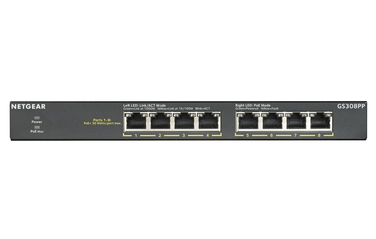 Switch de Rede Netgear GS308PP / GS308PP-100EUS preto - imagem 6