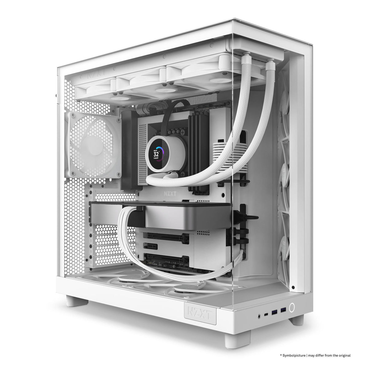 Caixa de Computador Nzxt H6 Flow / CC-H61FW-01 branco - imagem 3