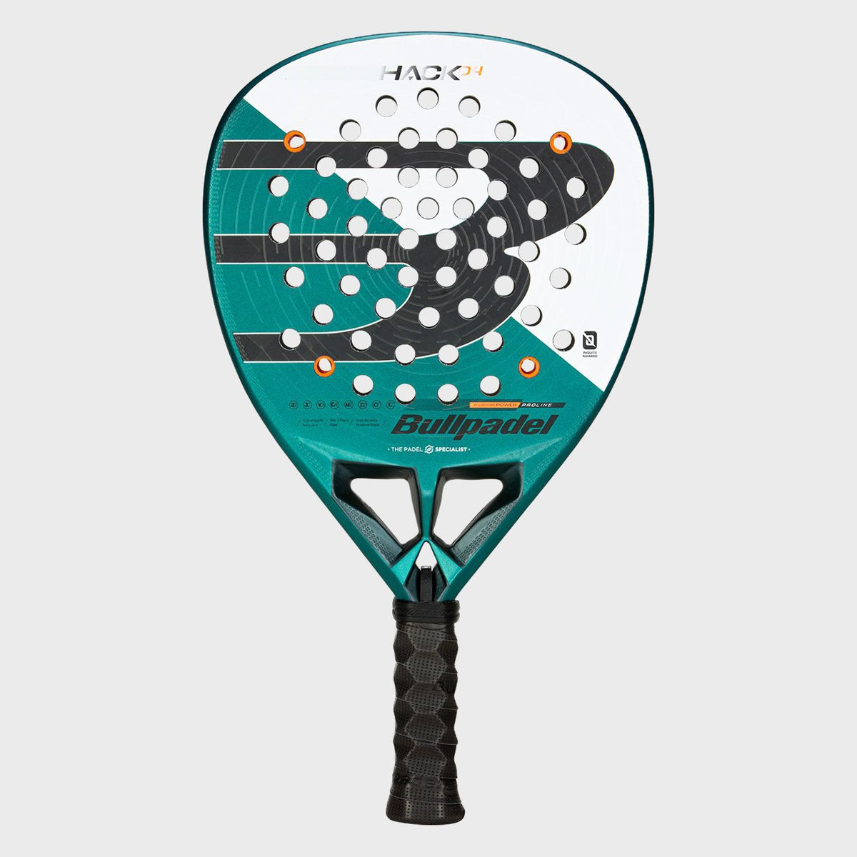 Raquete de Padel Bullpadel Hack 04 2025 (Paquito Navarro) — Verde e Branco