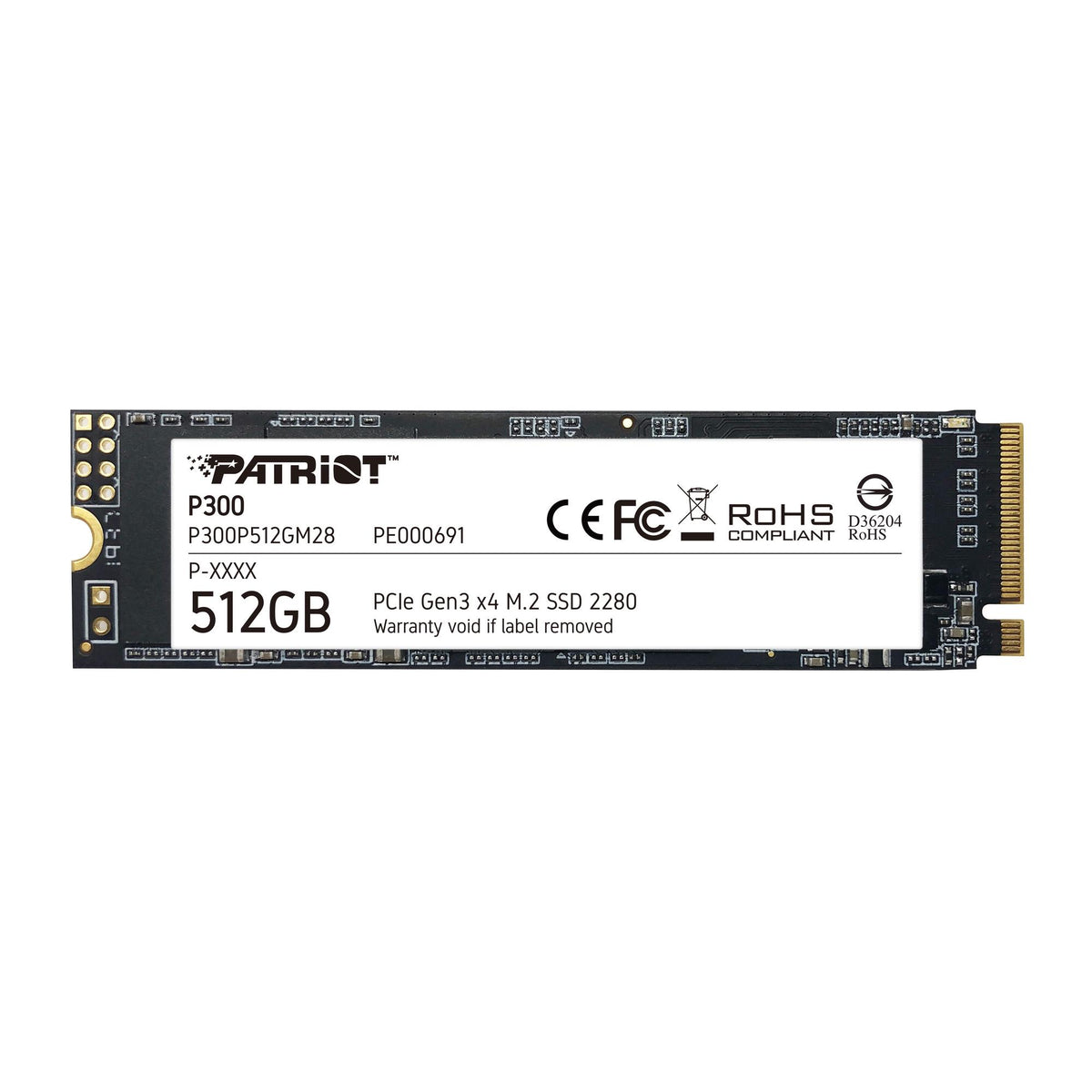 Disco SSD Patriot Memória M.2 P300 512GB / P300P512GM28 branco, preto