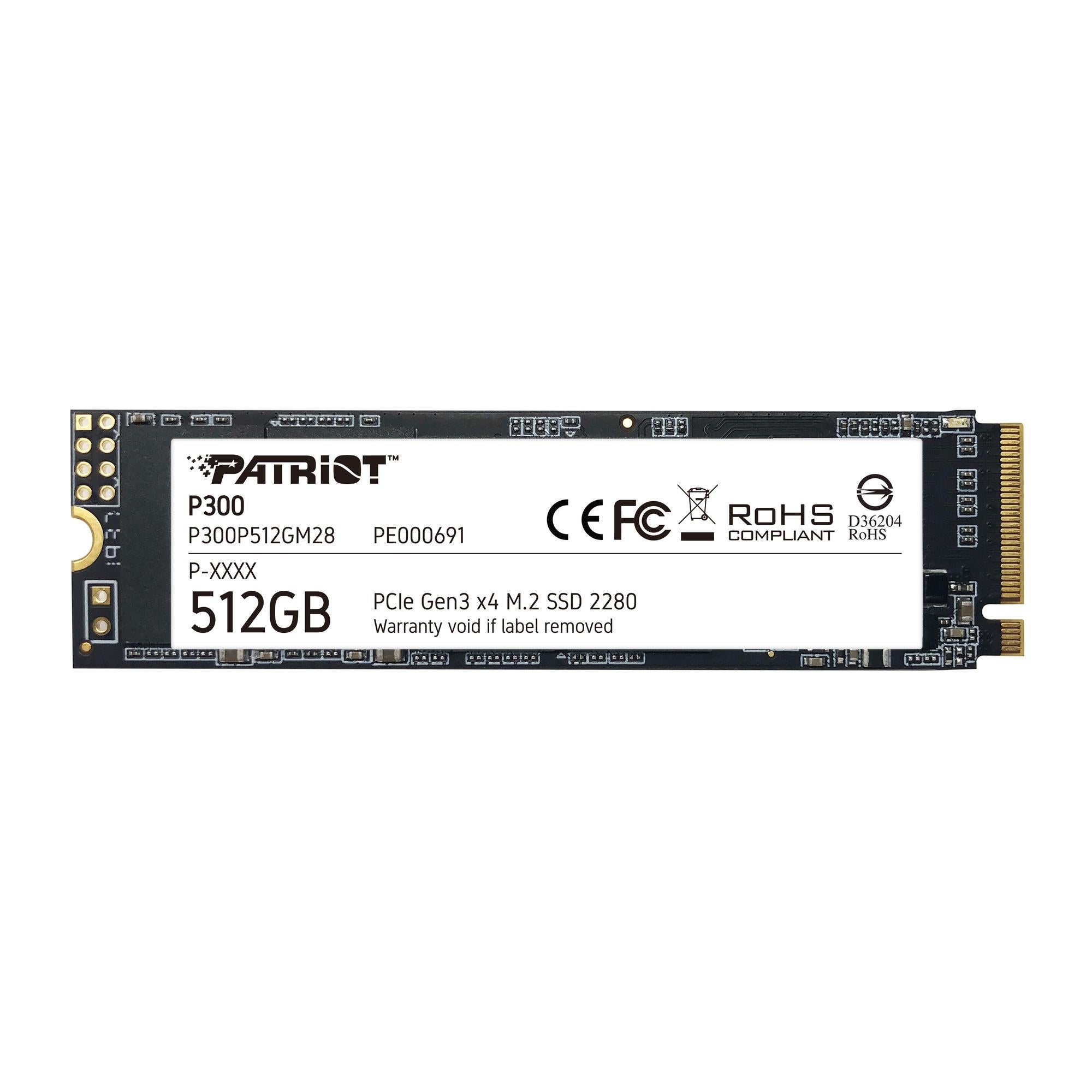 Disco SSD Patriot Memória M.2 P300 512GB / P300P512GM28 branco, preto