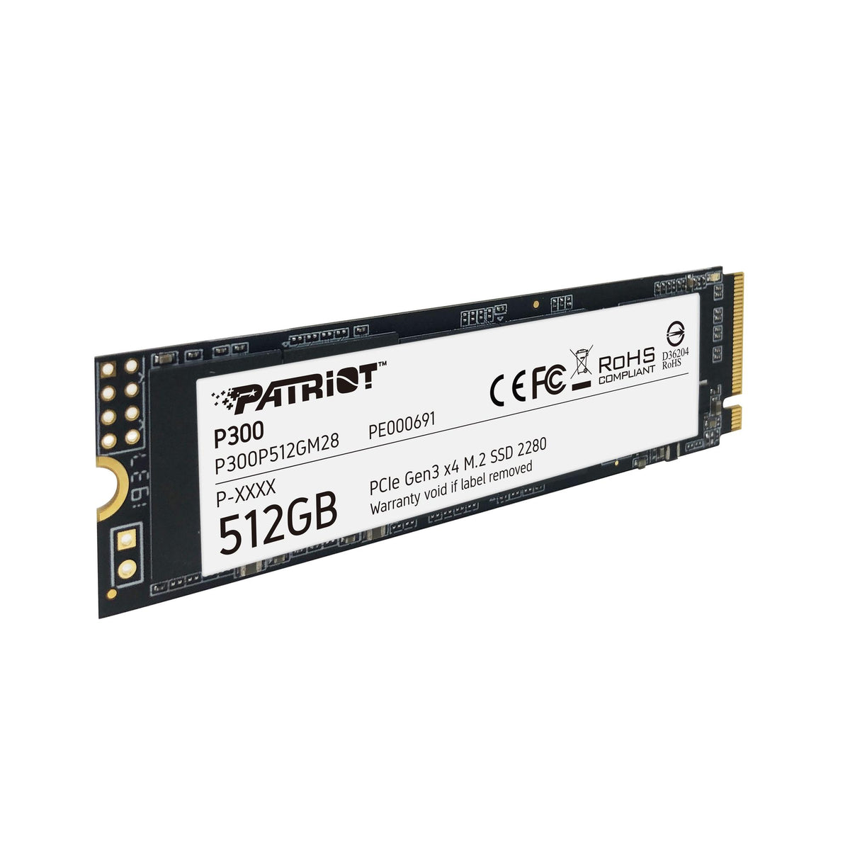 Disco SSD Patriot Memória M.2 P300 512GB / P300P512GM28 branco, preto - imagem 4