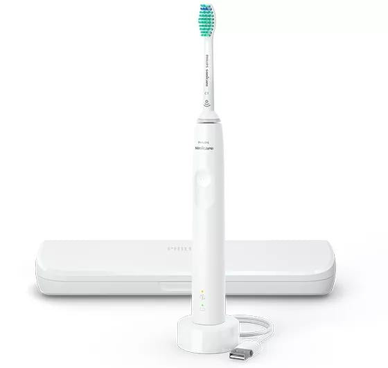 Escova de Dentes Elétrica Philips Sonicare 3100 Série mit Reiseetui / HX3673/13 branco Standard - imagem 4