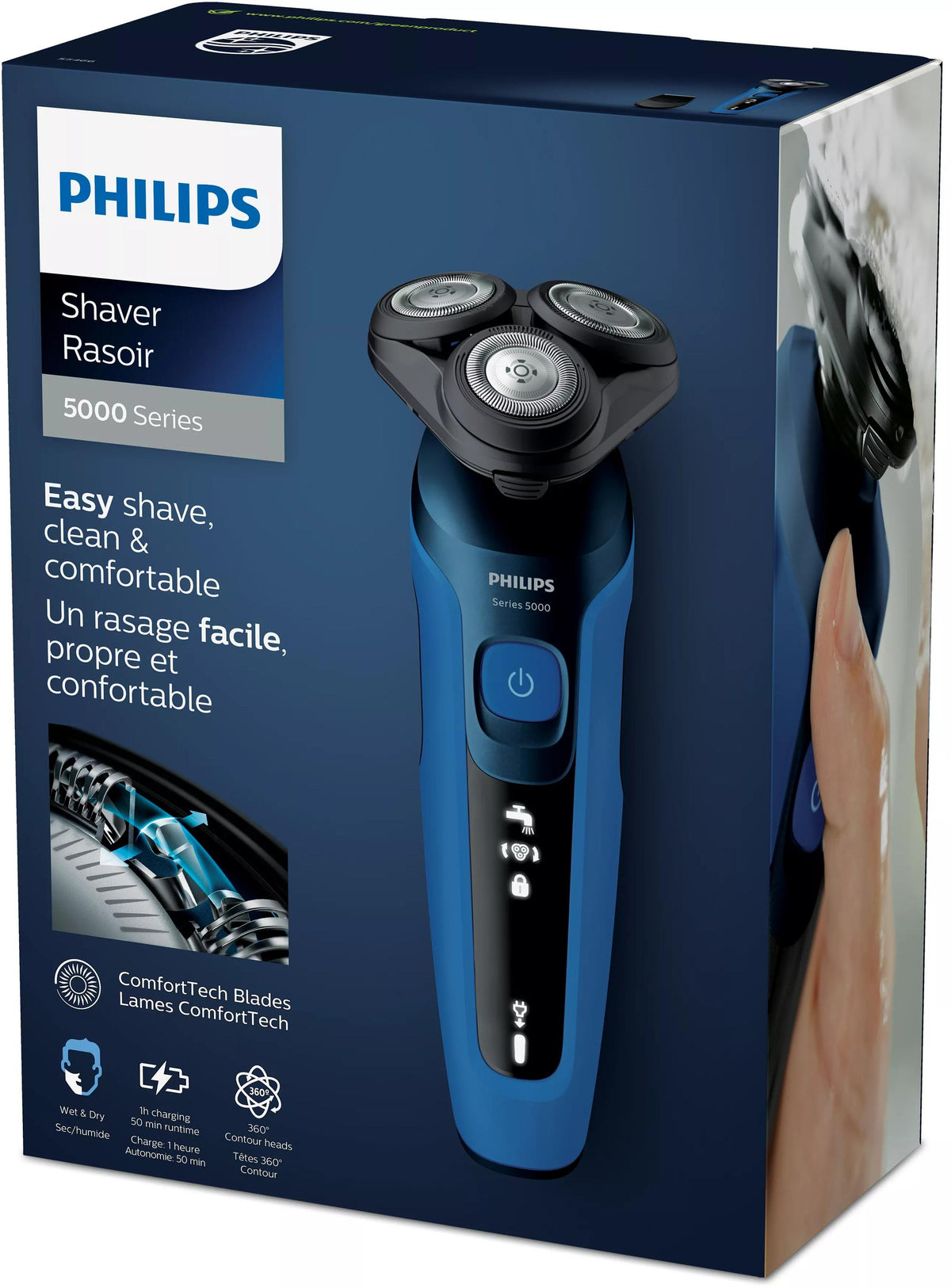 Máquina de Barbear Philips Série 5000 / S5466/17 preto, azul Standard - imagem 7