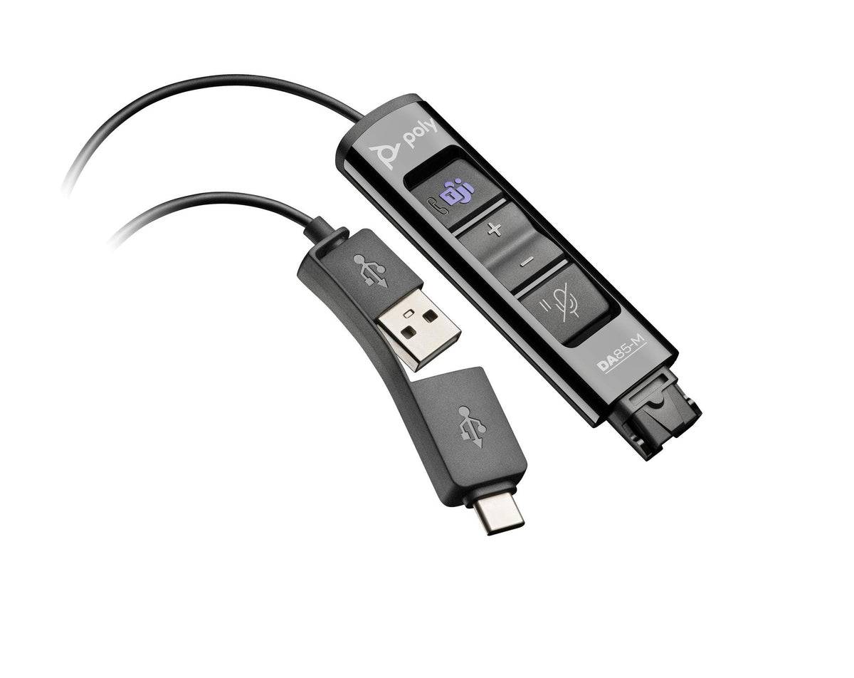 Adaptador USB Plantronics/Poly Adaptador DA85-M USB to QuickDisconnect / 786C8AA preto - imagem 2