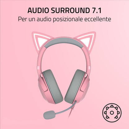 Auscultadores Razer Kraken Kitty V2 / RZ04-04730200-R3M1 Rosé - imagem 3
