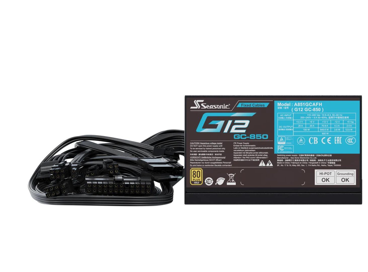 Fonte de Alimentação Seasonic G12 GC-850 / SSP-850RT2 preto - imagem 2