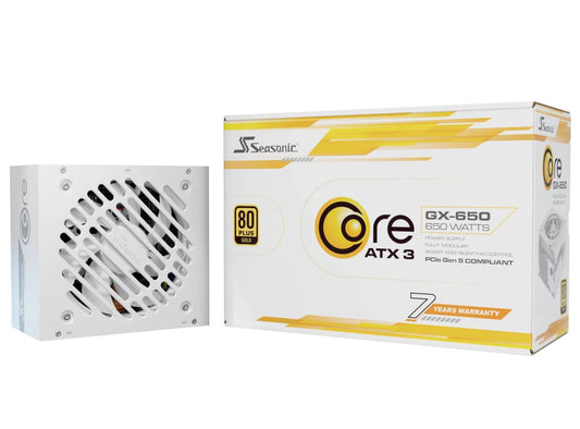 Fonte de Alimentação Seasonic Core GX-650 V2 / SRP-CGX651-A5A32SF-W branco