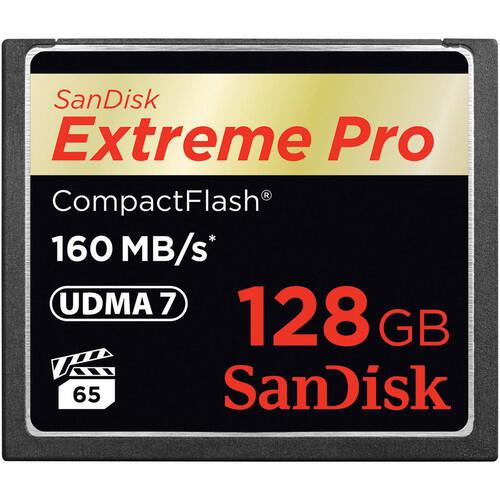 Cartão de Memória SanDisk CompactFlash card Extreme PRO CF 128GB / SDCFXPS-128G-X46 preto
