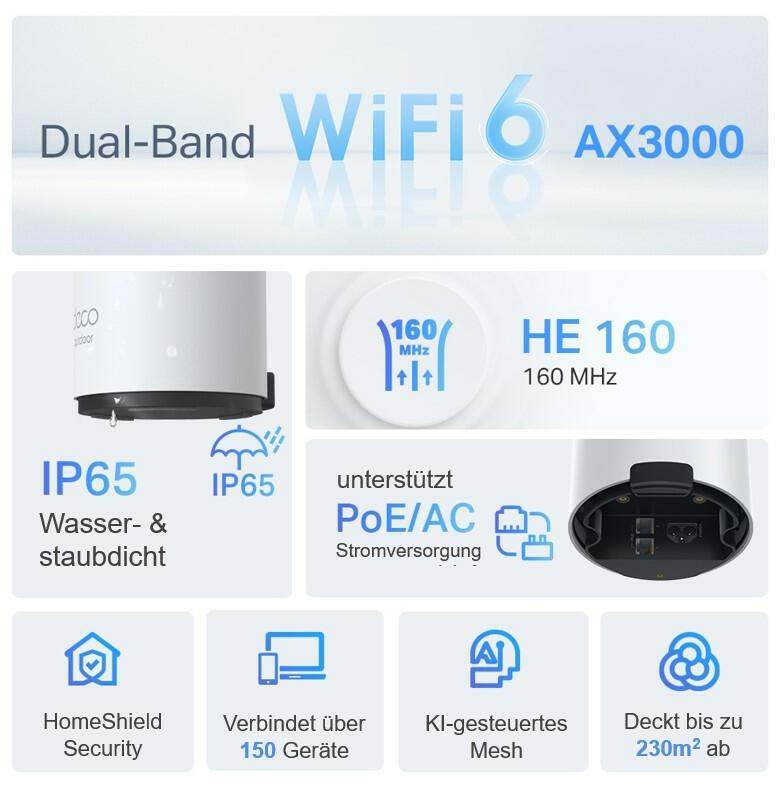 Sistema Mesh Wi-Fi TP-Link X50 Outdoor / DECOX50OUTDOOR1P branco - imagem 18