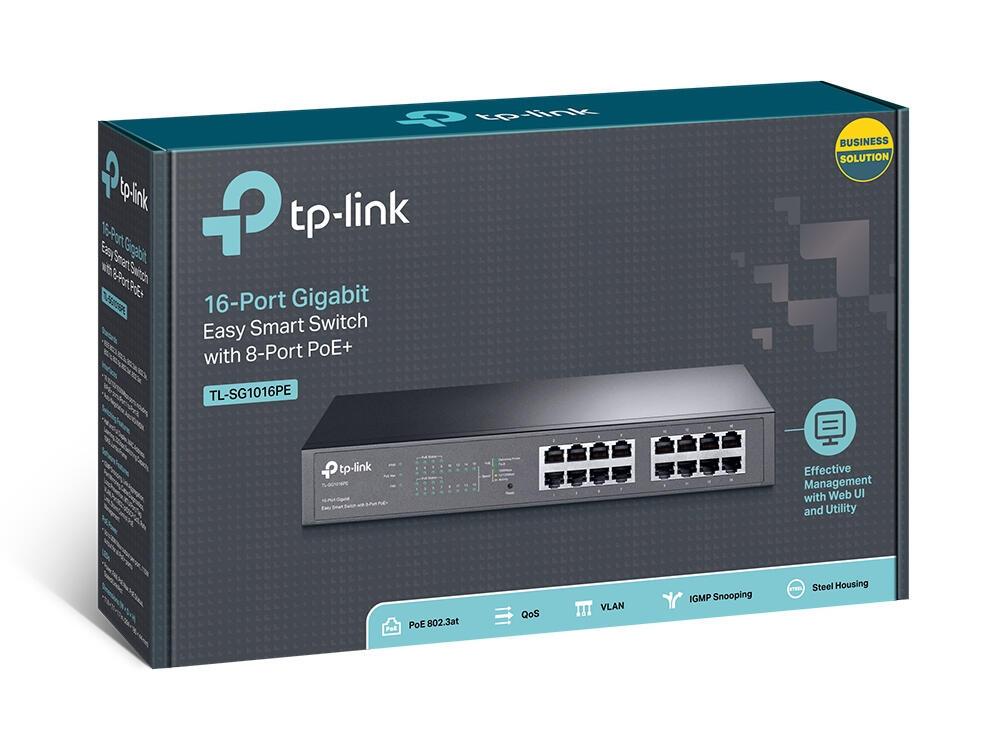 Switch de Rede TP-Link TL-SG1016PE / TL-SG1016PE preto - imagem 8