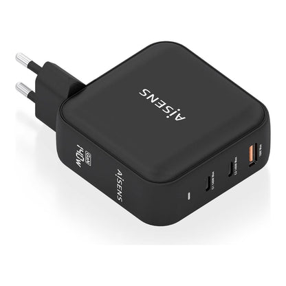 Carregador de parede Aisens GaN ASCH-140W3P031-BK/ 2xUSB Tipo-C/ 1xUSB/ 140W