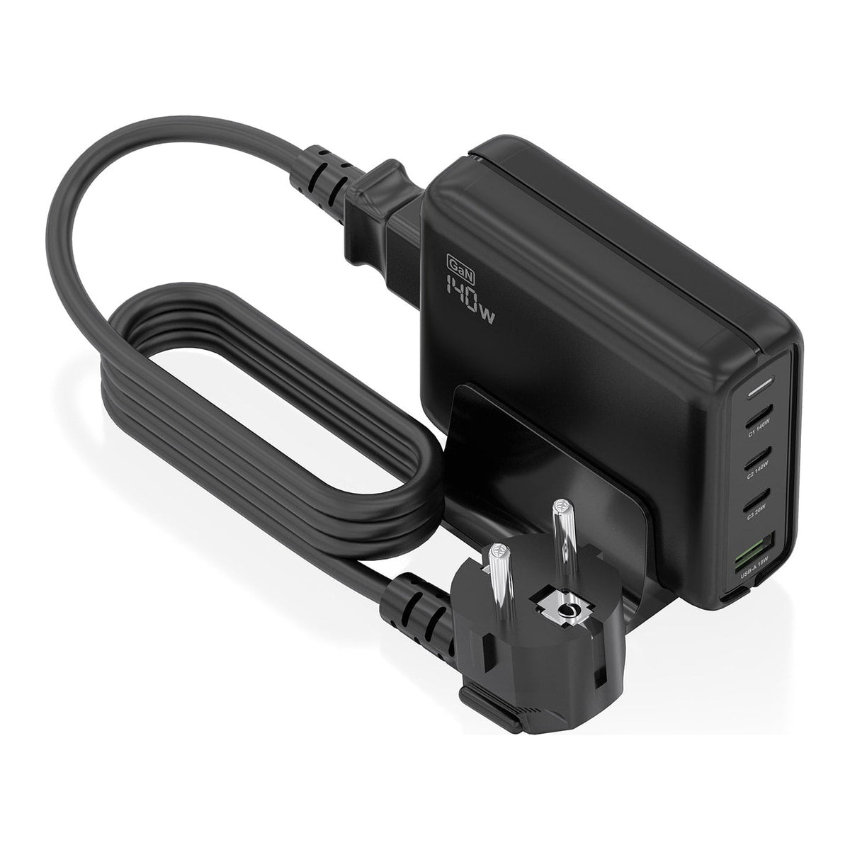 Carregador de secretária Aisens GaN ASCH-140W4P056-BK 3xUSB-C 1xUSB 140W