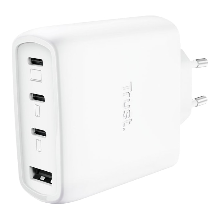 Trust Maxo 65W 26068/ 3xUSB Tipo C/ 1xUSB/ carregador GaN pared inclui USB cabo Tipo-C/ 65W