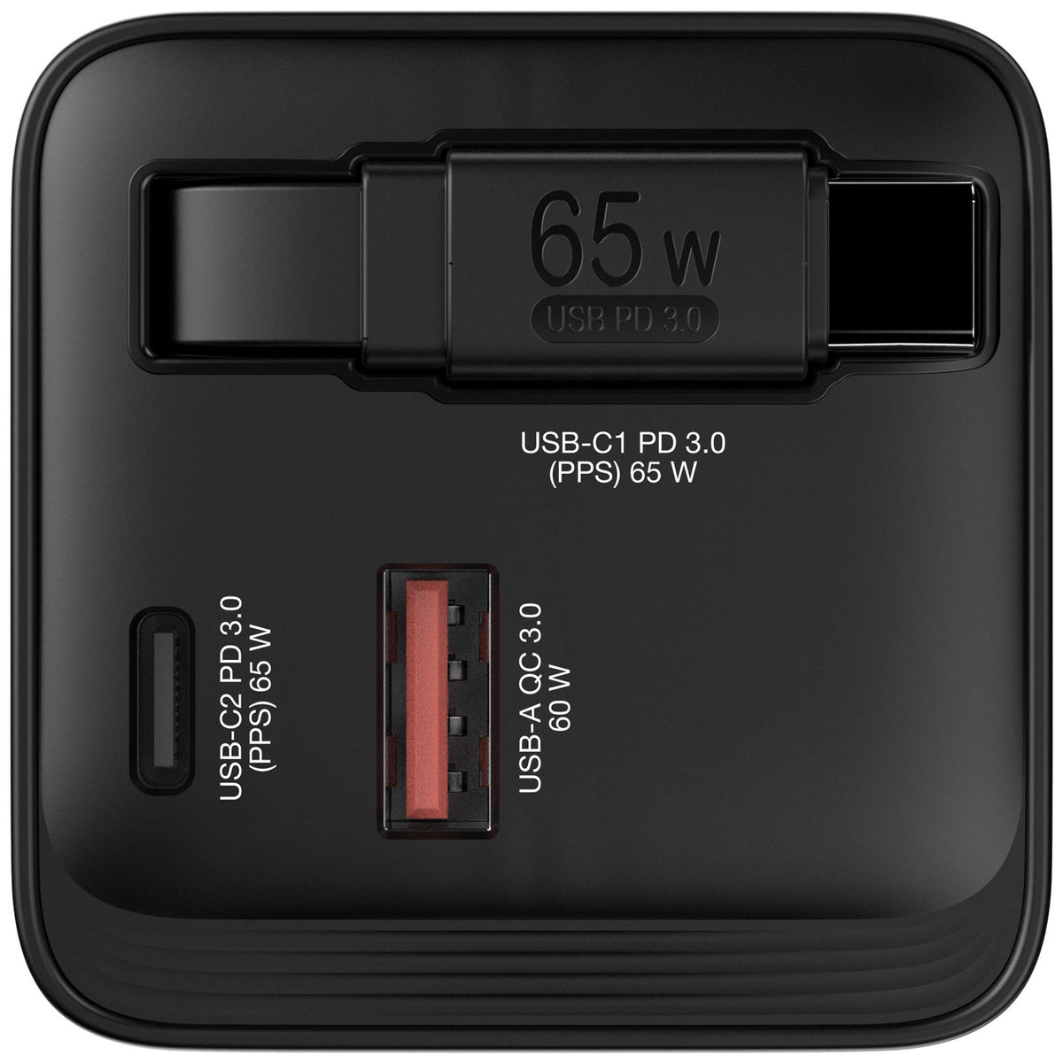 Carregador Verbatim 65W 2 portas com cabo retrátil / 32217 preto - imagem 11