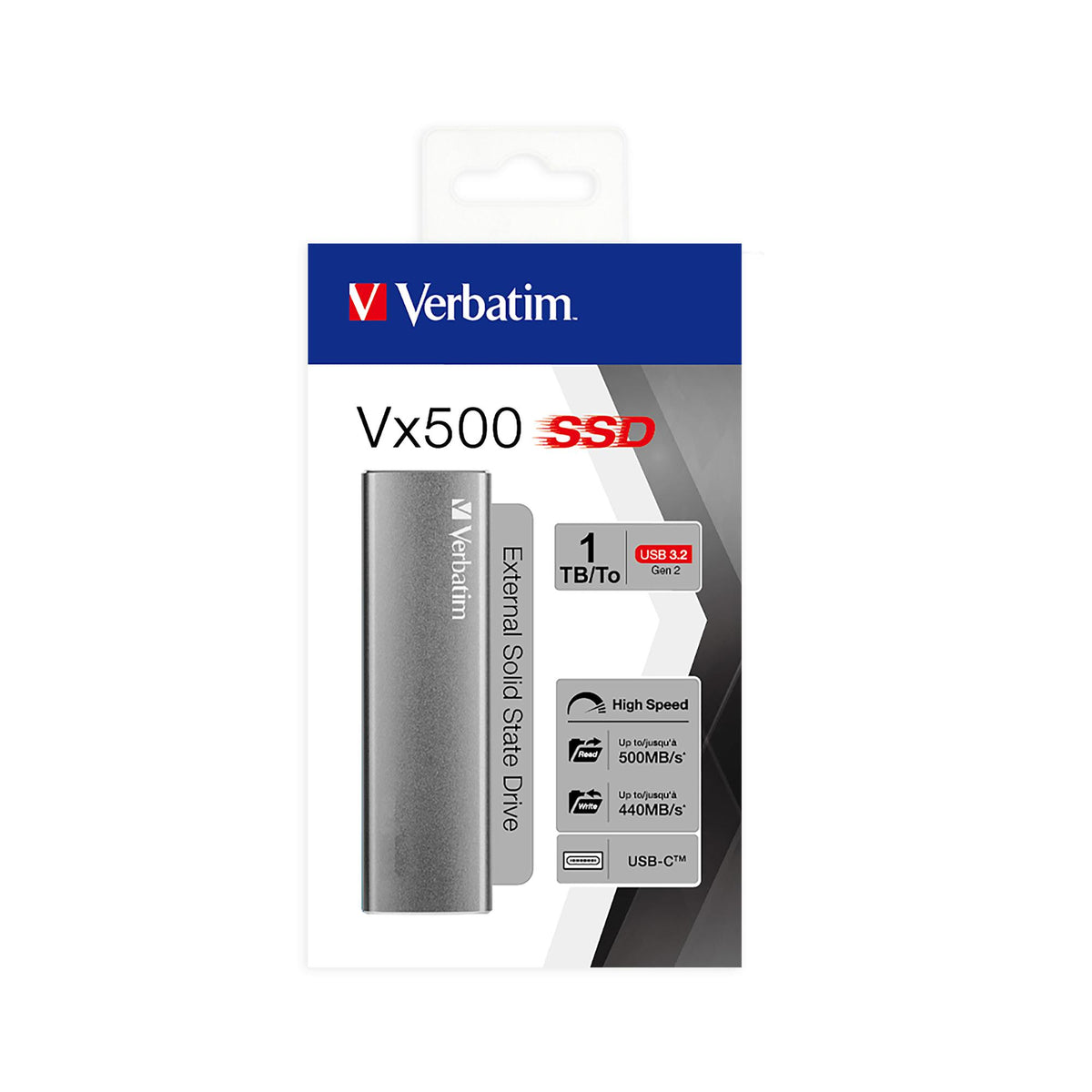Disco SSD Verbatim External Vx500 1TB / 47444 prateado - imagem 3