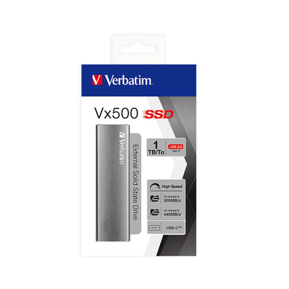 Disco SSD Verbatim External Vx500 1TB / 47444 prateado - imagem 3