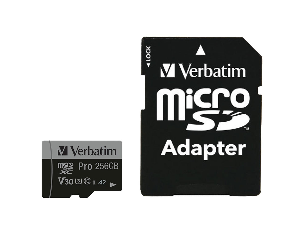 Cartão de Memória Verbatim Micro Cartão SD XC 256GB Pro com Adaptador / 47045 preto S - imagem 4