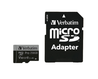 Cartão de Memória Verbatim Micro Cartão SD XC 256GB Pro com Adaptador / 47045 preto S - imagem 4